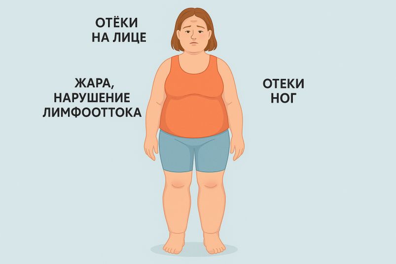 Летом в жару от отеков — обязательно: сливаем легко лишнюю воду в теле — вот 1 ключевое правило