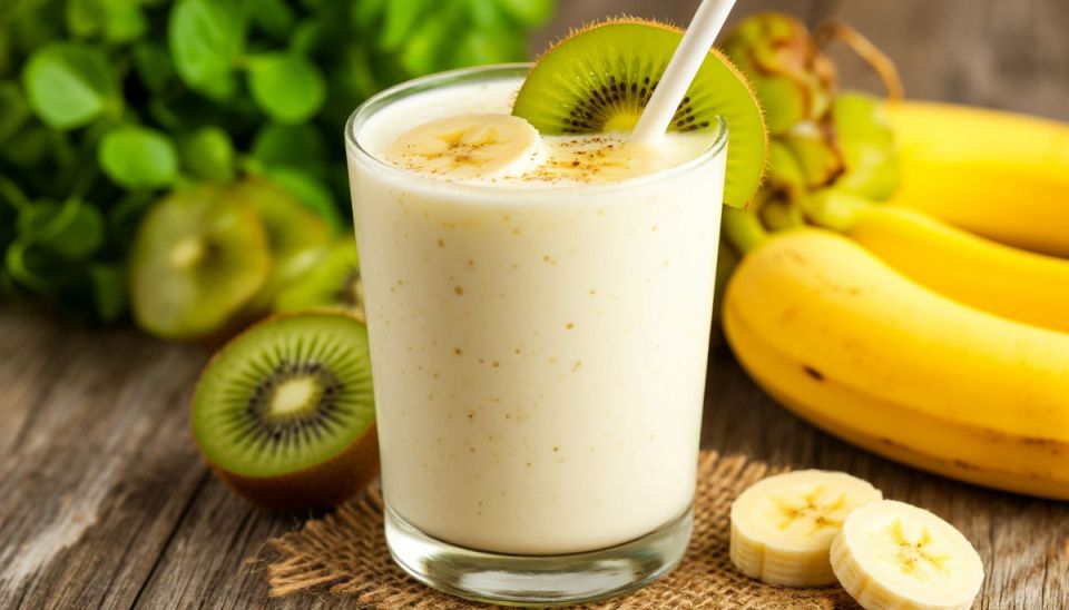 Ванильно-молочный коктейль с киви и бананом: простой летний напиток