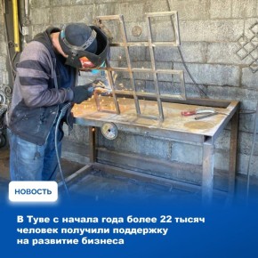 В Республике Тыва более 22 тысяч граждан и представителей бизнеса с января по сентябрь текущего года воспользовались мерами государственной поддержки, предусмотренными региональным проектом «Малое и среднее...