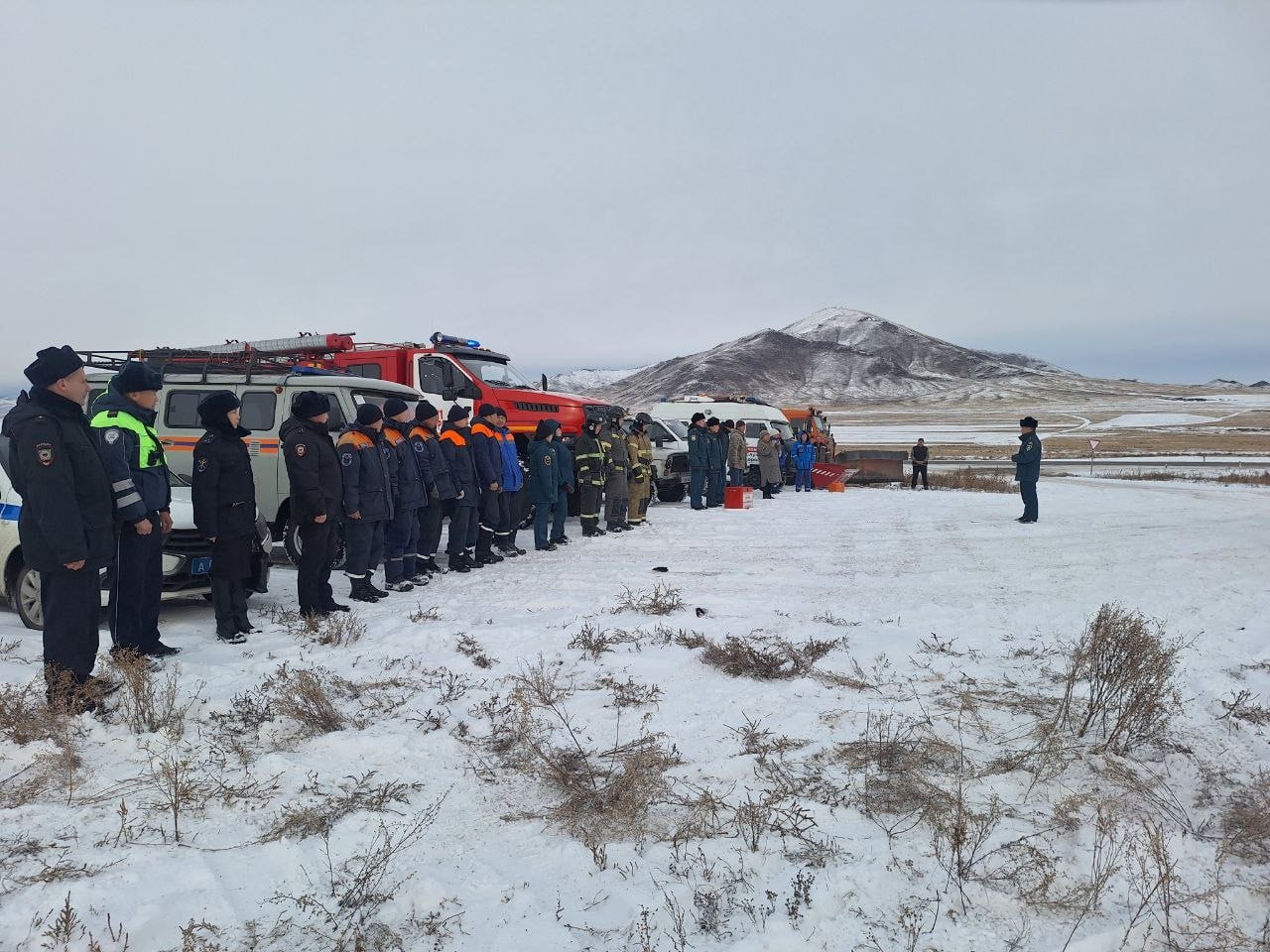 Спасатели Тувы провели учение на федеральной трассе «Енисей»