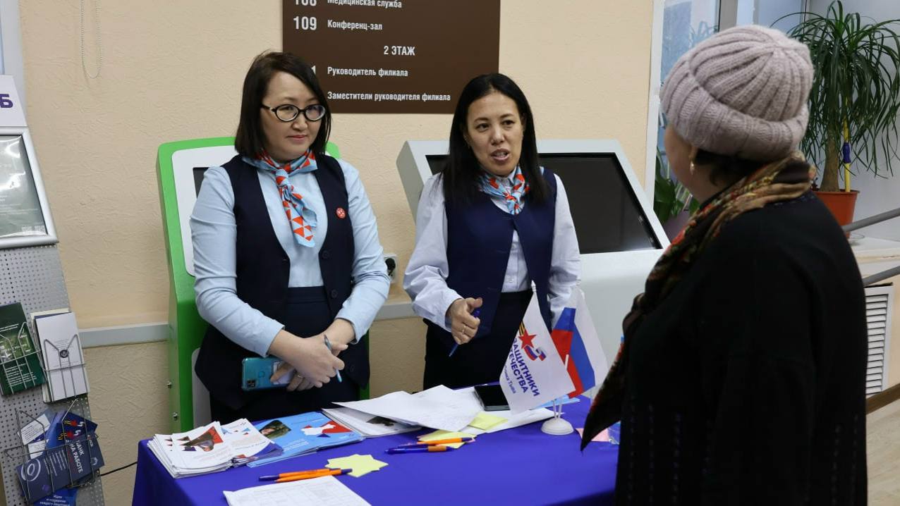 В филиале фонда «Защитники Отечества» в Туве прошла ярмарка вакансий для ветеранов СВО В филиале фонда «Защитники Отечества» в Туве прошла ярмарка вакансий для ветеранов СВО