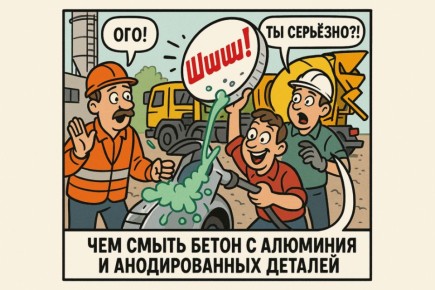 Как бережно очистить алюминий и анодированные поверхности от бетона