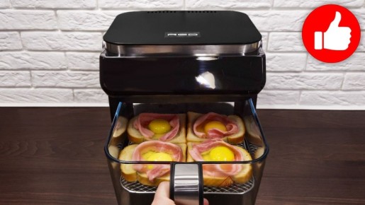 Хлеб с яйцом в аэрогриле — простой сытный перекус