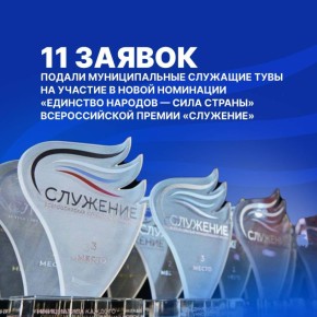 От Тувы подано 11 проектов на специальную номинацию «Единство народов — сила страны» премии «Служение»