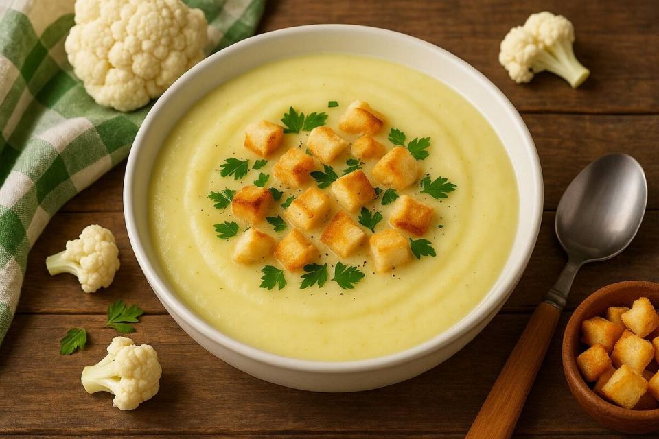 Нежный суп-пюре из цветной капусты, который порадует всю семью