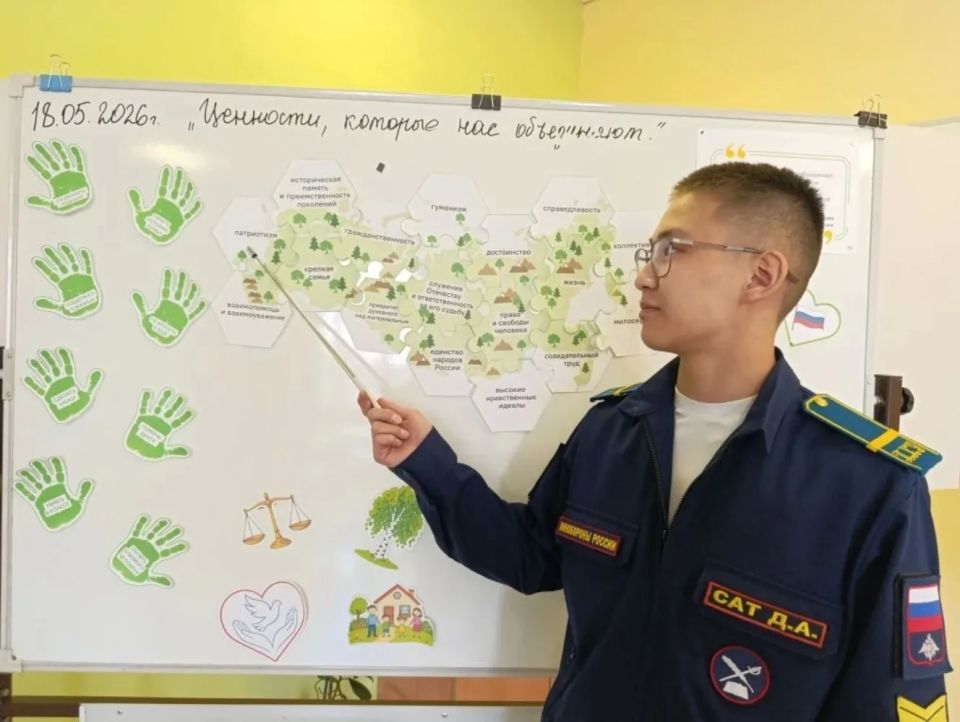 В Кызылском ПКУ состоялись итоговые Разговоры о важном по теме «Ценности, которые нас объединяют» – кадеты вместе с педагогами обобщили все полученные знания на внеурочных занятиях за весь учебный год В Кызылском ПКУ состоялись итоговые Разговоры о важном по теме «Ценности, которые нас объединяют» – кадеты вместе с педагогами обобщили все полученные знания на внеурочных занятиях за весь учебный год