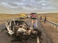 Легковушка влетела в бензовоз в Туве, загорелась и взорвалась