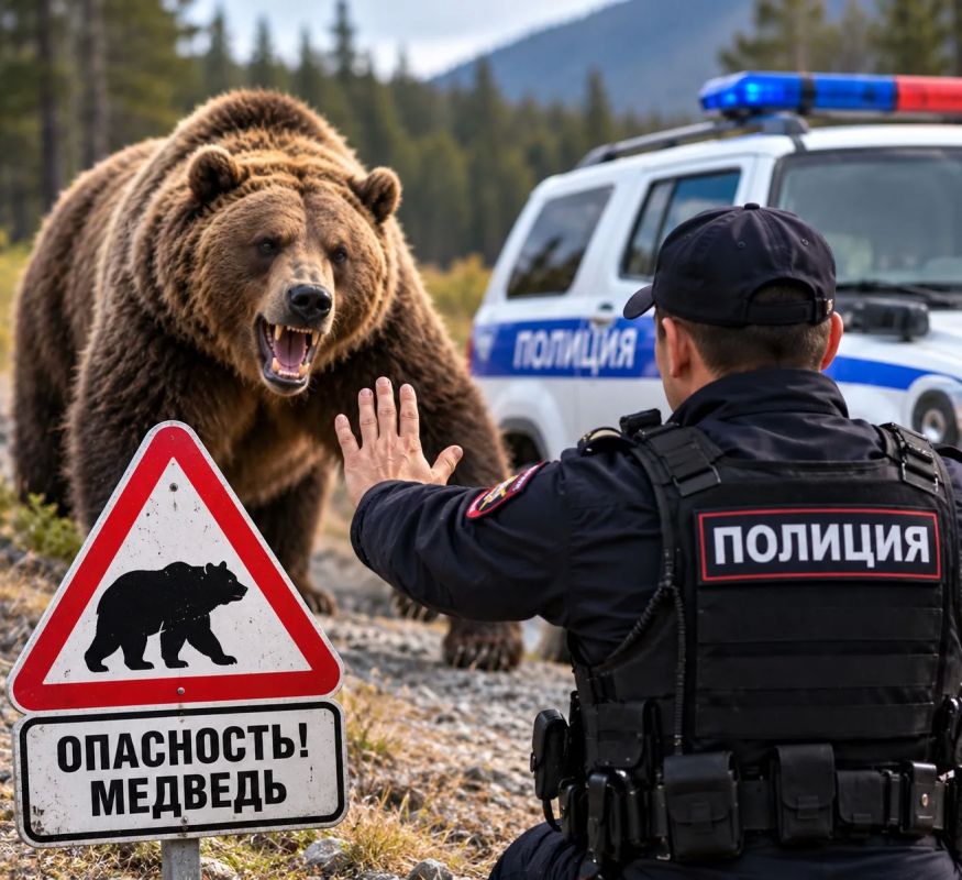 Дорогие друзья!. Получена объективная информация о местонахождении медведя в парке возле аттракционов Сотрудники полиции обнаружили его с помощью квадрокоптера