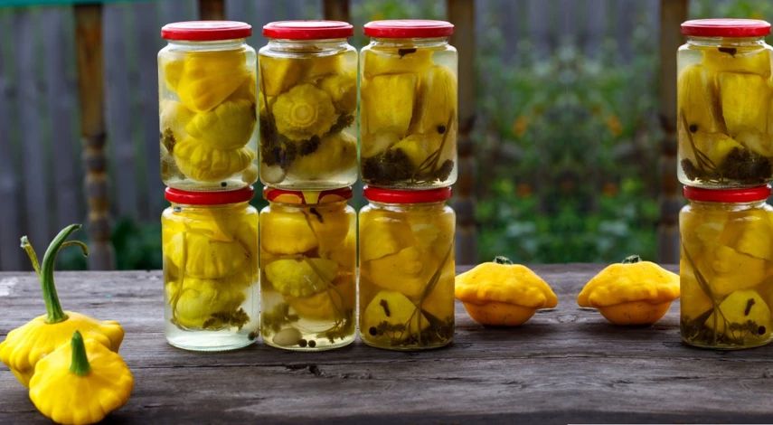 Патиссоны в лимонно-уксусной заливке